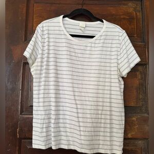 H&M White and Black Striped Tee